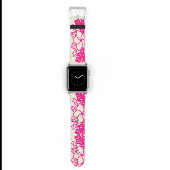 Apple Watch Bands-Hawaiian Inspired Flower Palm Design - Picture 5 of 12